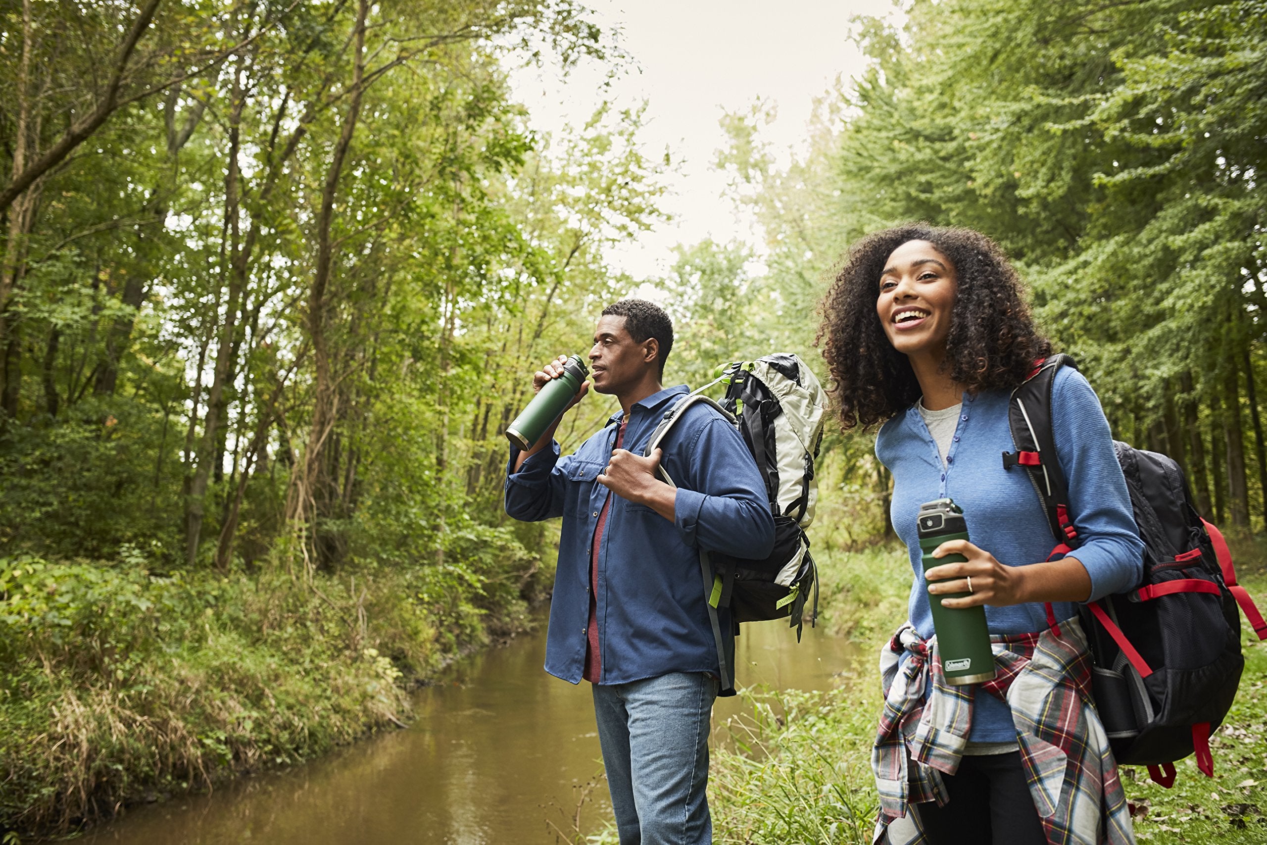 Coleman Freeflow Autoseal Stainless Steal Water Bottle, 24Oz, Black